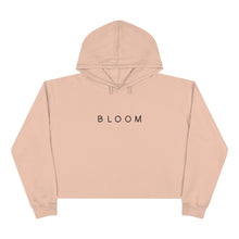 Load image into Gallery viewer, Pale pink Bloom Hoodie front side with yellow &#39;Bloom&#39; text
